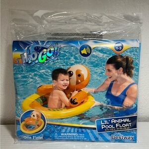 H2O GO Little Animal Pool Float Unisex 32" x 22" Sloth Tan Swimming Ages 1-3 New